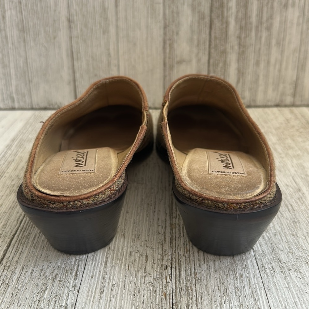 Matiesse Mules Slip On Heeled Shoes Woven
Tapestry Pointed Toes - Picture 5 of 8